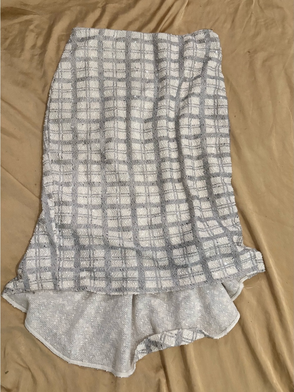 Eva Mendes light Gray and silver Plaid Women's Skirt